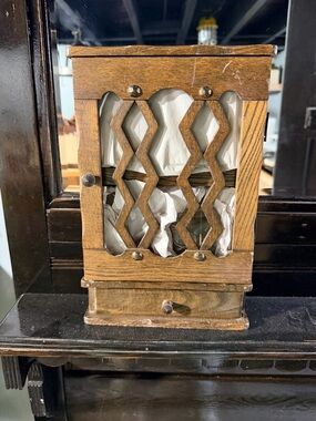 Vintage Wooden Wall-Mounted Spice Cabinet